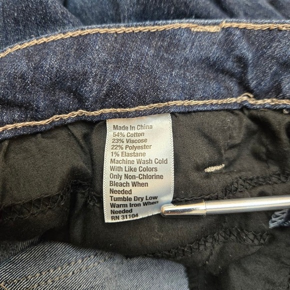 New Directions Dark Wash Skinny Jeans Zipper Detail Womens Sz 10R - Picture 7 of 9